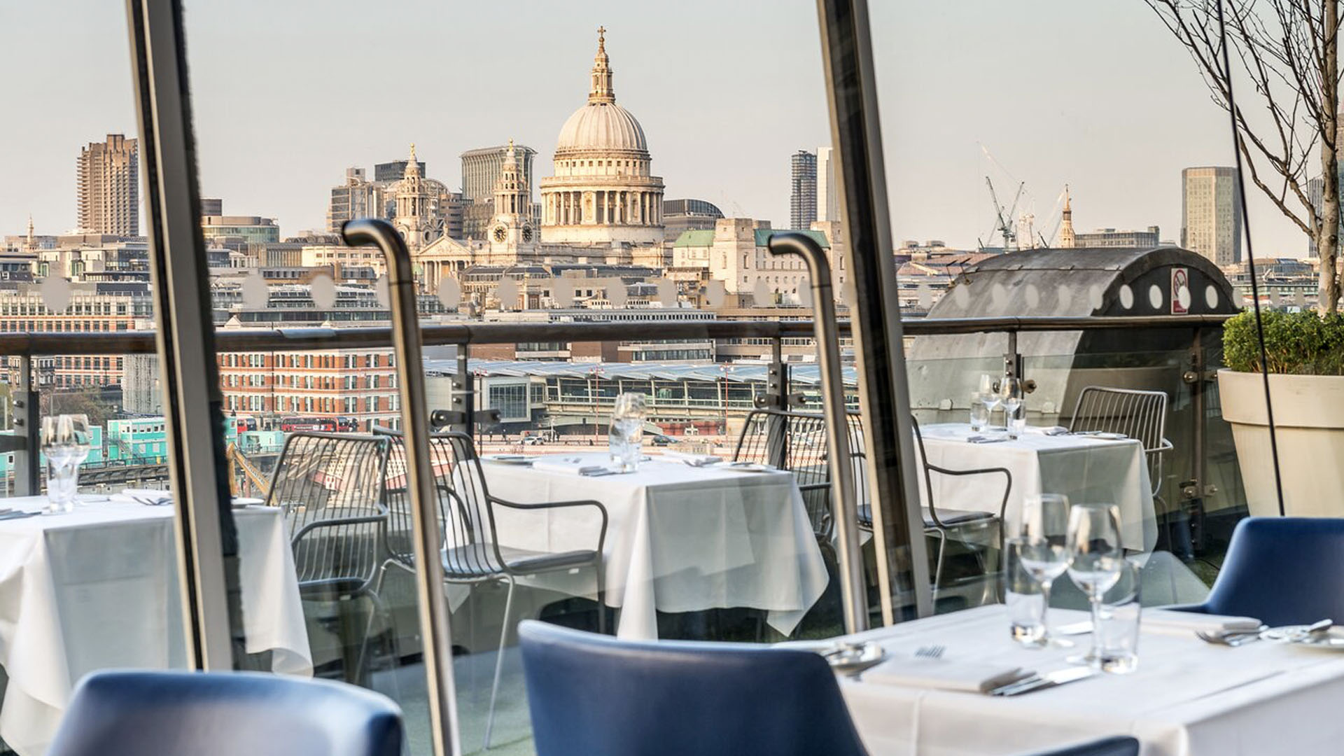 A photo inside the OXO Tower Restaurant. 