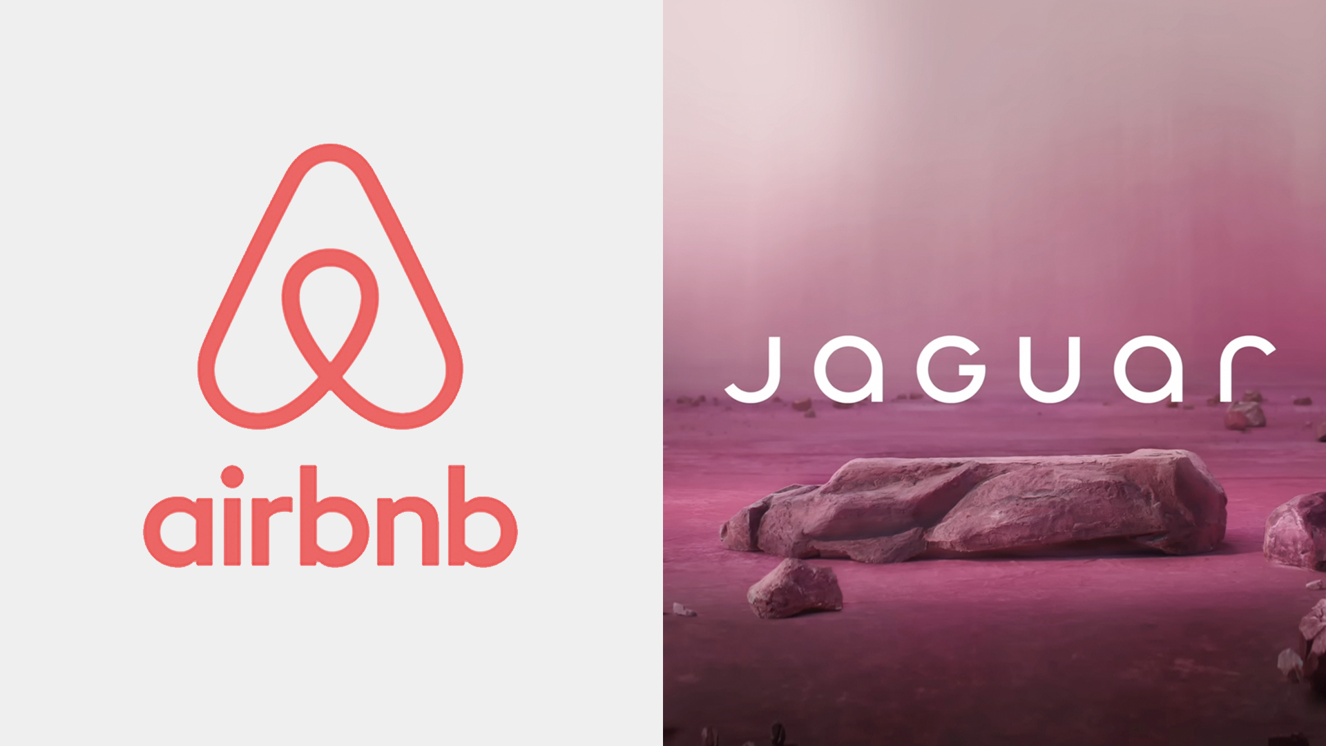 Airbnb logo and Jaguar logo