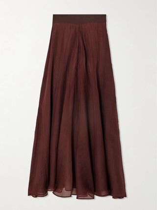 Aire Silk-Organza Maxi Skirt