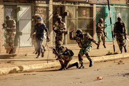 Soldiers in Zimbabwe.