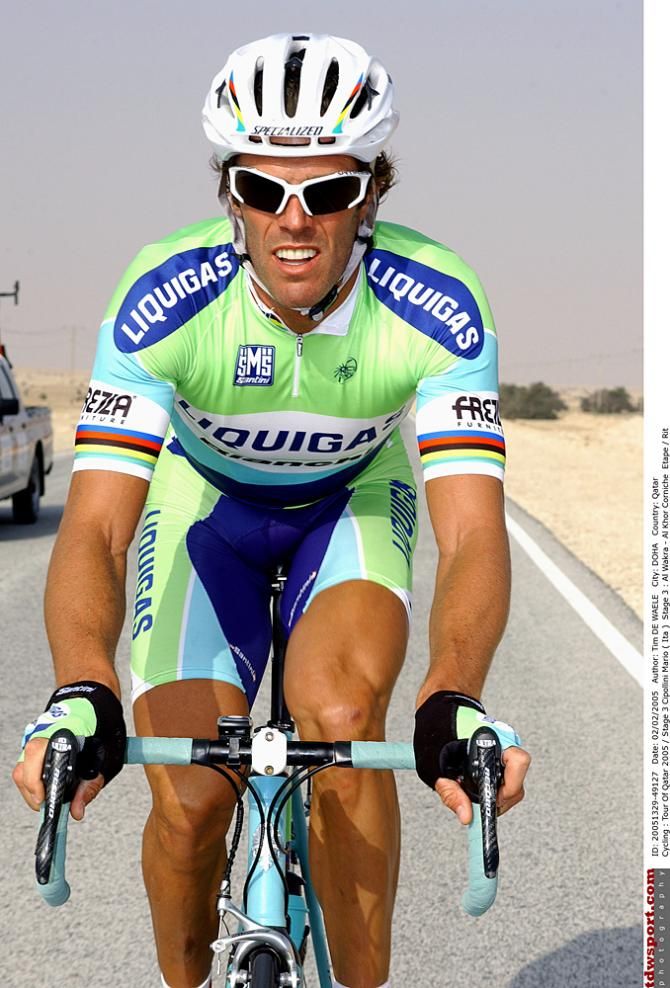 Mario Cipollini (Liquigas) in stage 3 of the 2005 Tour of Qatar