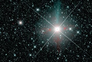 The massive star cluster Gaia 1, discovered by scientists who were mining data from the European Space Agency's Gaia mission, is visible in the center of this image from NASA's WISE mission, just left of the brilliant star Sirius.