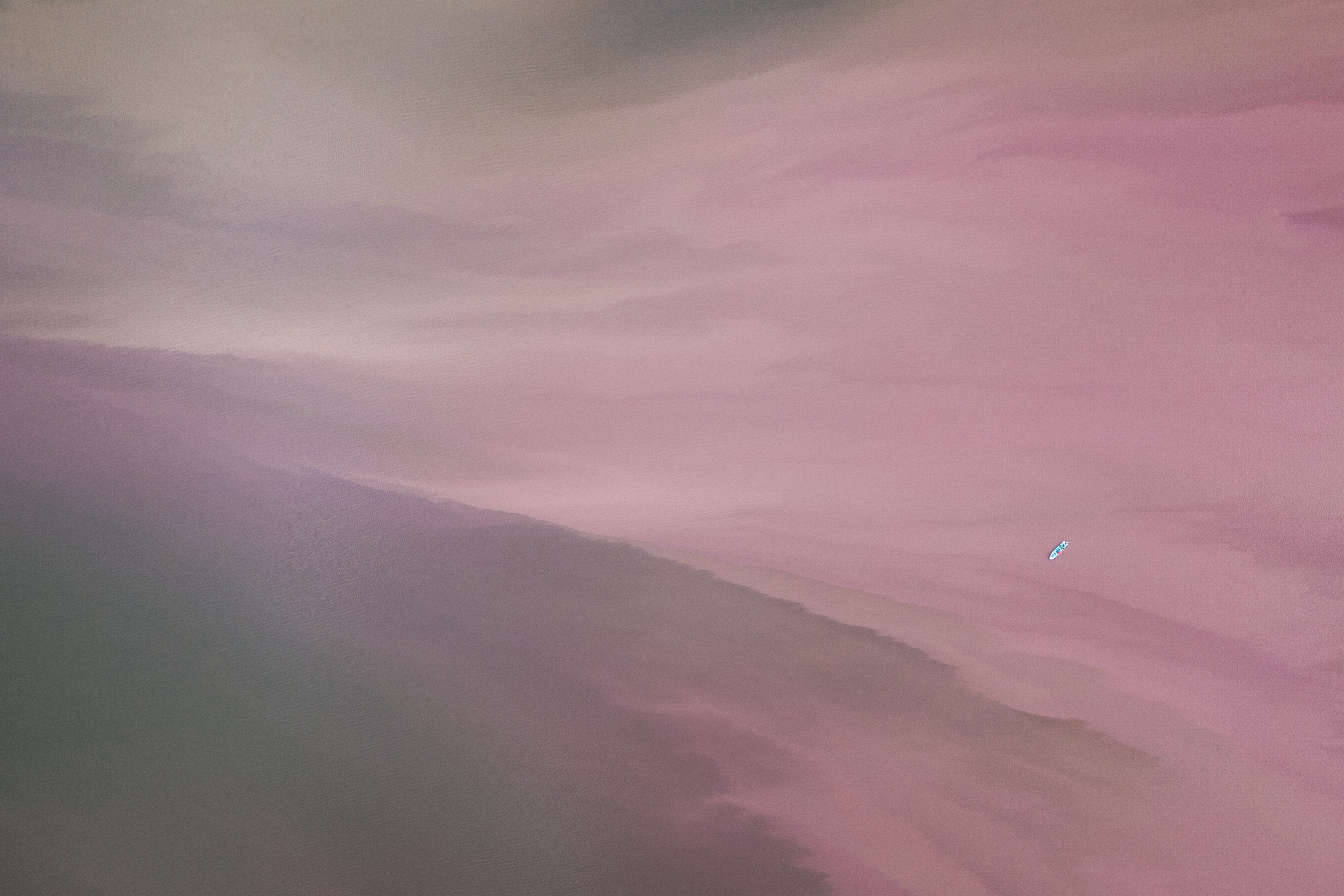 The Manialtepec lagoon in Oaxaca was dyed pink in October 2019