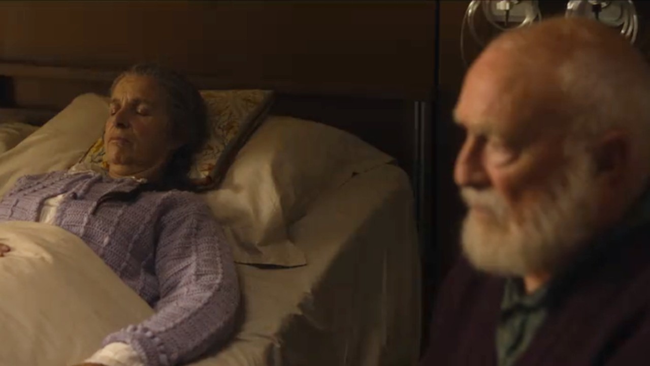 Paul Freeman and Susan Kirby standing side by side in The Thursday Murder Club.