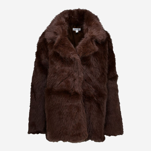 Chilli &amp;amp; Charm, Brown Faux Fur Coat