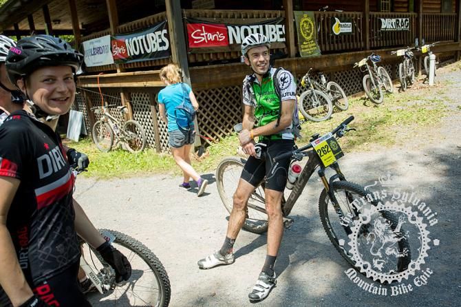 Marc Basiliere enjoying the finish of stage 7.