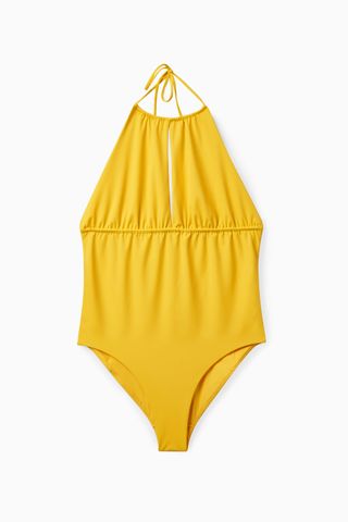 Open-Back Gathered Swimsuit