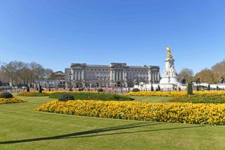 A general view of Buckingham Palace on April 17, 2021 in London, England