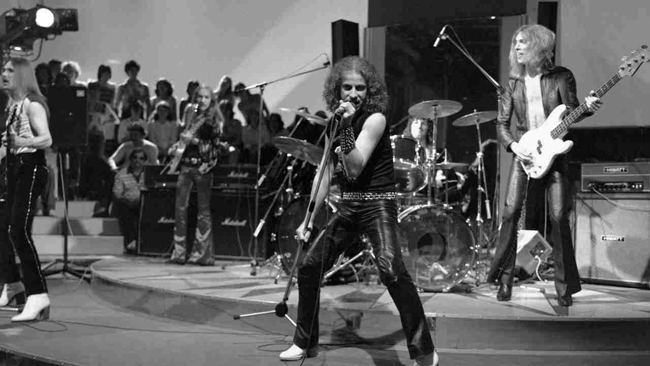 Scorpions performing live on a TV show in the 70s