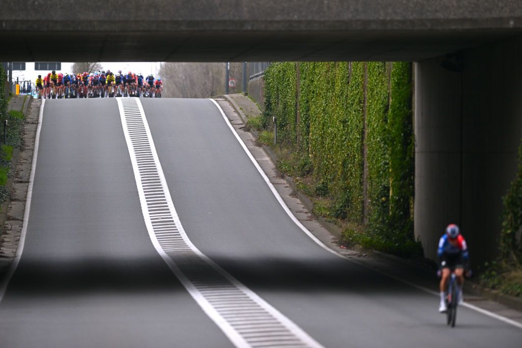 DE PANNE BELGIUM MARCH 21 Nina Buijsman of The Netherlands and Team FDJ SUEZ R attacks during the 7th Womens Classic BruggeDe Panne 2024 a 155km one day race from Brugge to De Panne on March 21 2024 in De Panne Belgium Photo by Luc ClaessenGetty Images
