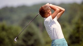 Kathy Whitworth in action during tournament play circa 1990