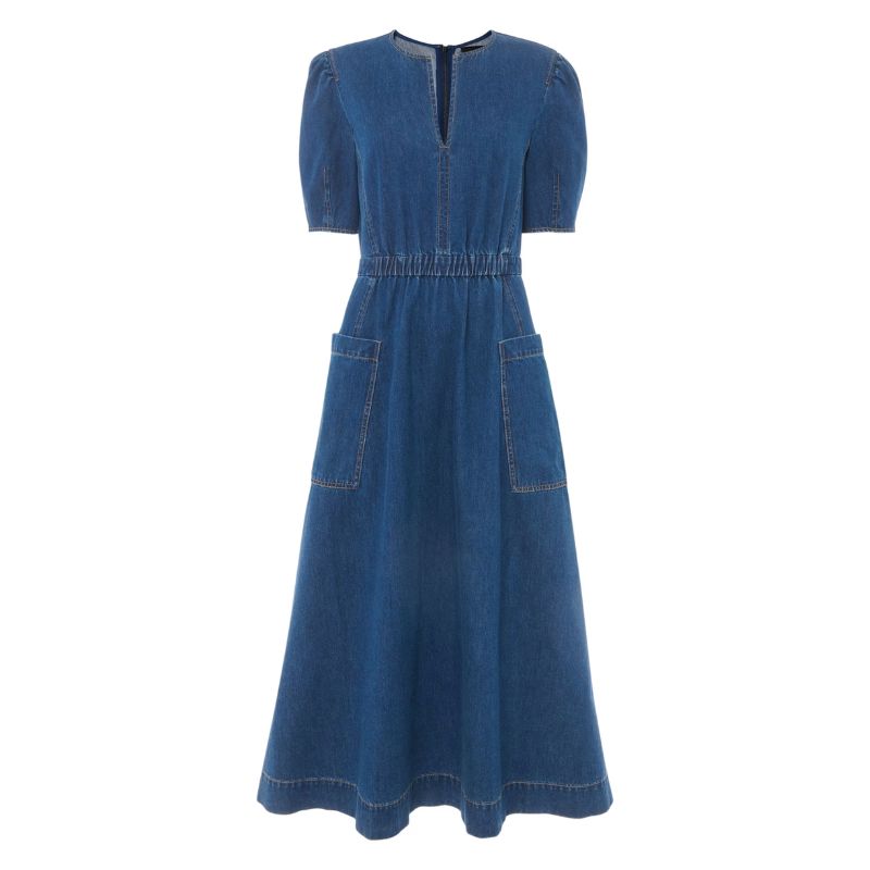 Whistles , Denim Midi Skater Dress