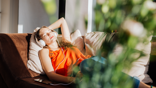 Woman listening to music