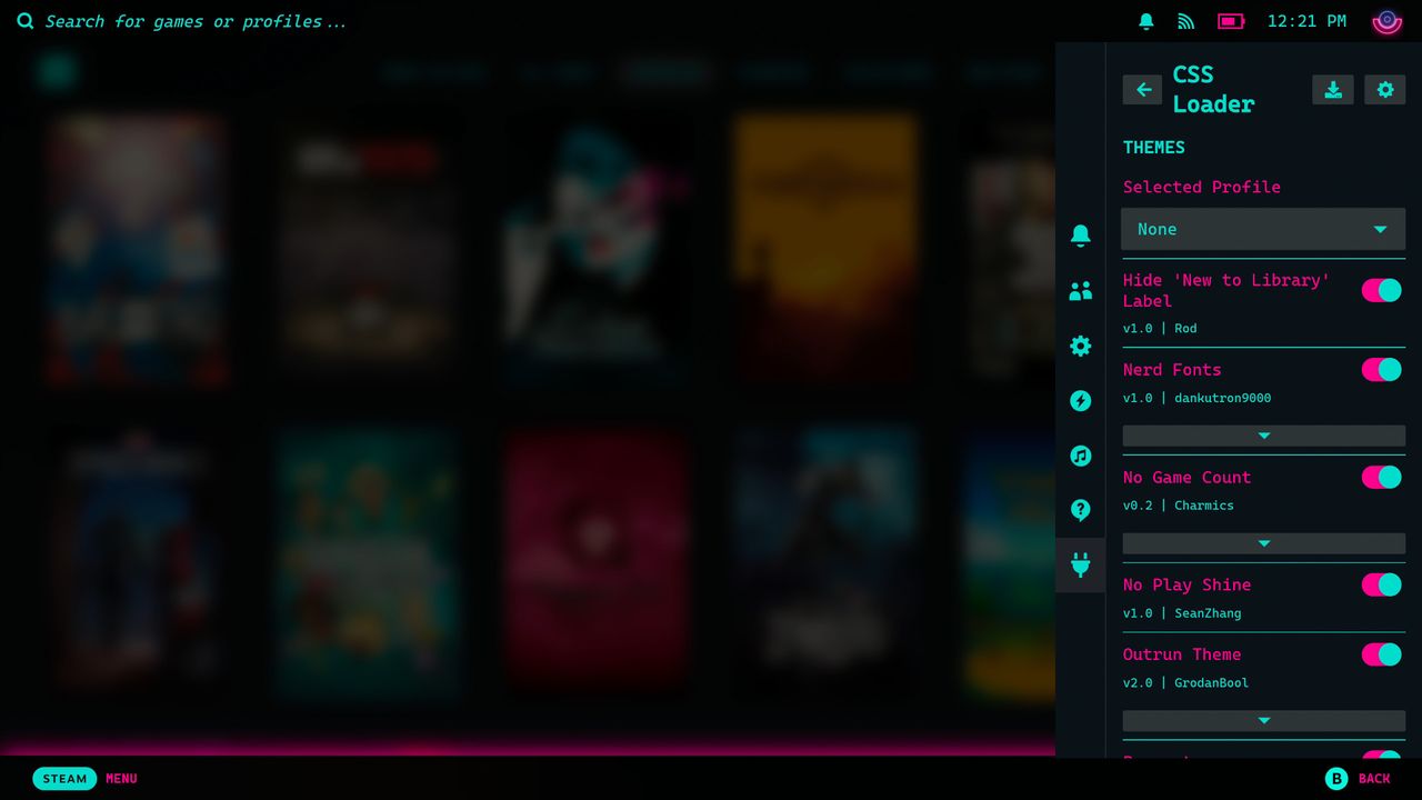 CSS Loader is an impressive Steam Deck plugin that allows you to customize the look and feel of virtually every aspect of the UI.