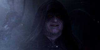 Palpatine smiling in Revenge of the Sith