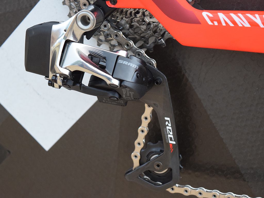 A look at the SRAM Red eTap wireless electronic rear derailleur