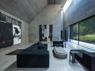 pringiers family concrete retreat in the belgian countryside interior of gallery