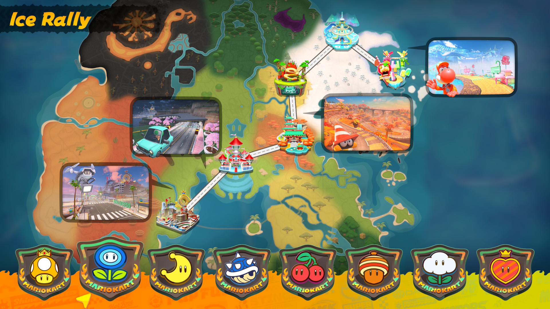 The Ice Rally map in Mario Kart World