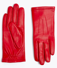 Leather Gloves in Red, £17.50 | M&amp;S