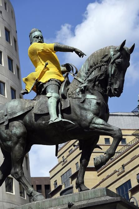 Even the old royals get a touch of yellow.