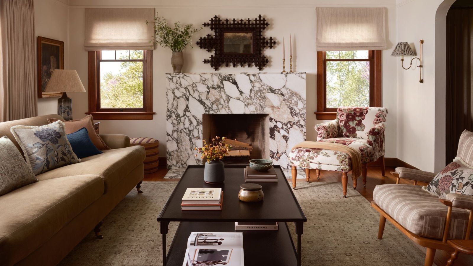 Minimal winter living room with personal decor.