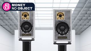 Stratton Acoustics Element 6 and Element 8 speakers in a sound-treated white room