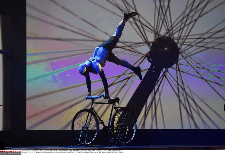 Dancers perform at the UCI Gala in Abu Dhabi