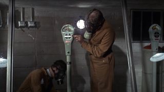 A tear gas parking meter about to be tested in Goldfinger.
