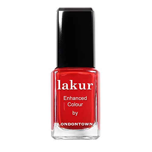 Londontown Lakur Nail Polish &amp;ndash; Red, Londoner Love, 2.12 Fl Oz, Long-Lasting, Streak-Free, Chip-Resistant | 21+ Free Non-Toxic Vegan Nail Color, Strengthens &amp;amp; Hydrates Nails