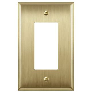 Lider Decorator Switch or Receptacle Metal Wall Plate, Stainless Steel Outlet Cover, Corrosion Resistant, Mid-Size 1-Gang 4.88