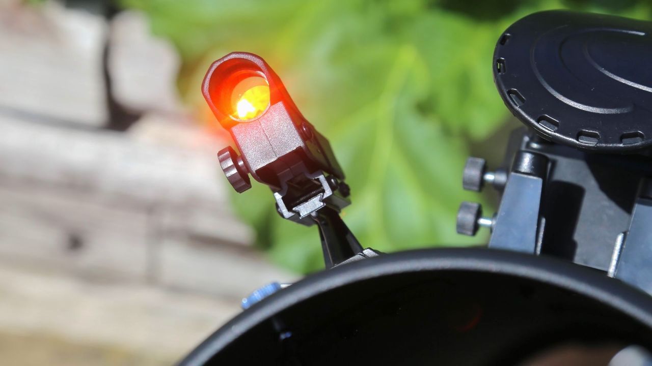 Close up of Celestron StarSense Explorer 8" Dobsonian telescope