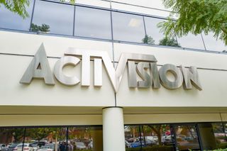 An "Activision" sign on the facade of one of the company's office buildings in LA.