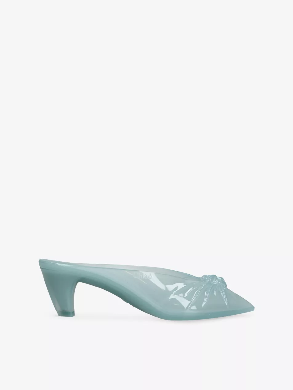 Square-Toe Jelly Heeled Mules - Eur 36 / 3 Uk Women