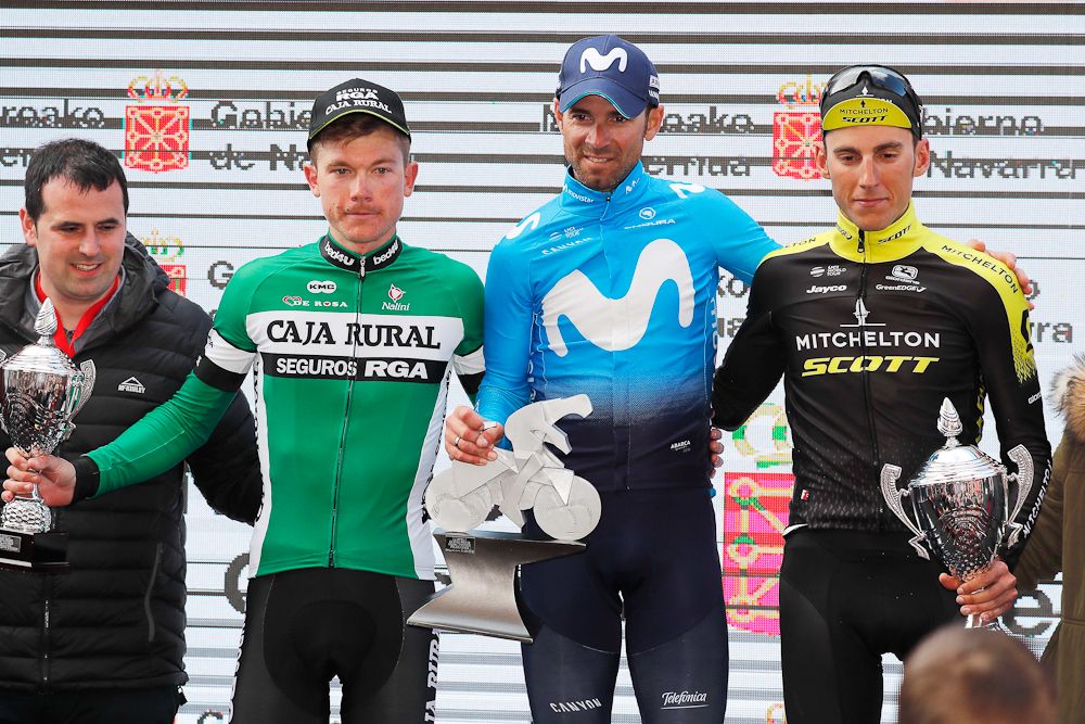 Nick Schultz, Alejandro Valverde and Carlos Verona on the GP Miguel Indurain podium