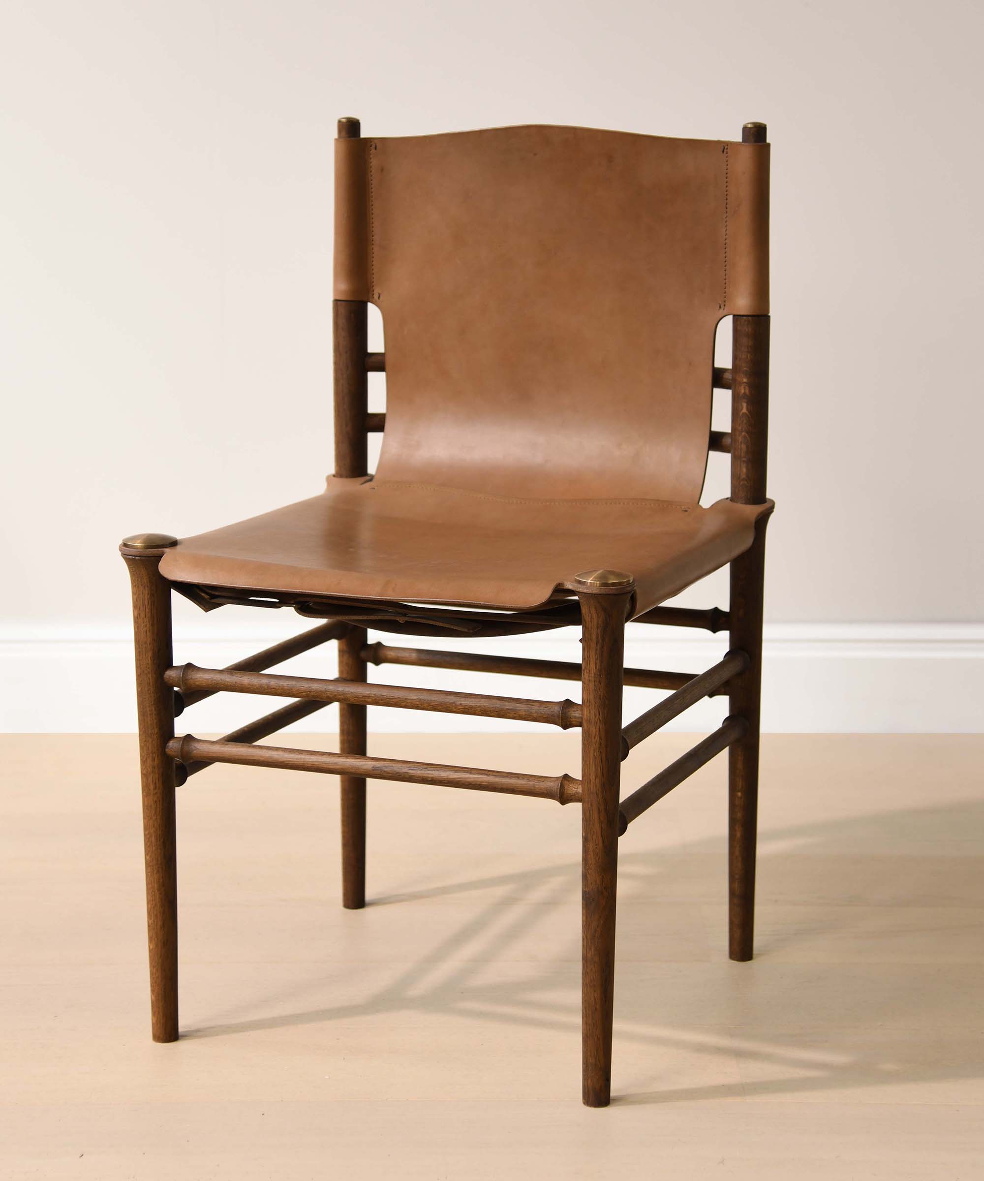 wood and leather chair