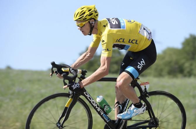 Tour de France leader Chris Froome on his team issue Pinarello Dogma 65.1 Think 2