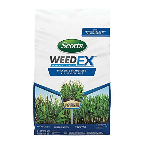 Scotts Weedex Prevent With Halts, Crabgrass Preventer, Pre-Emergent Grassy Weed Killer, 5,000 Sq. Ft., 10.06 Lbs.
