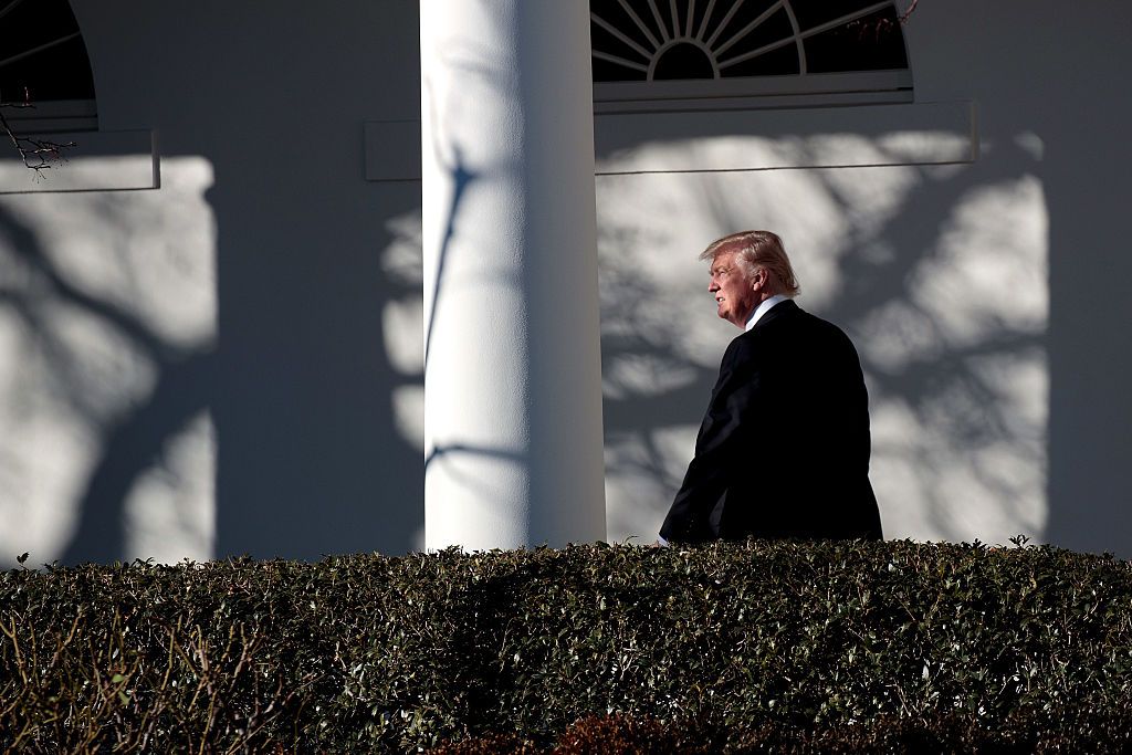 Donald Trump outside the White House.