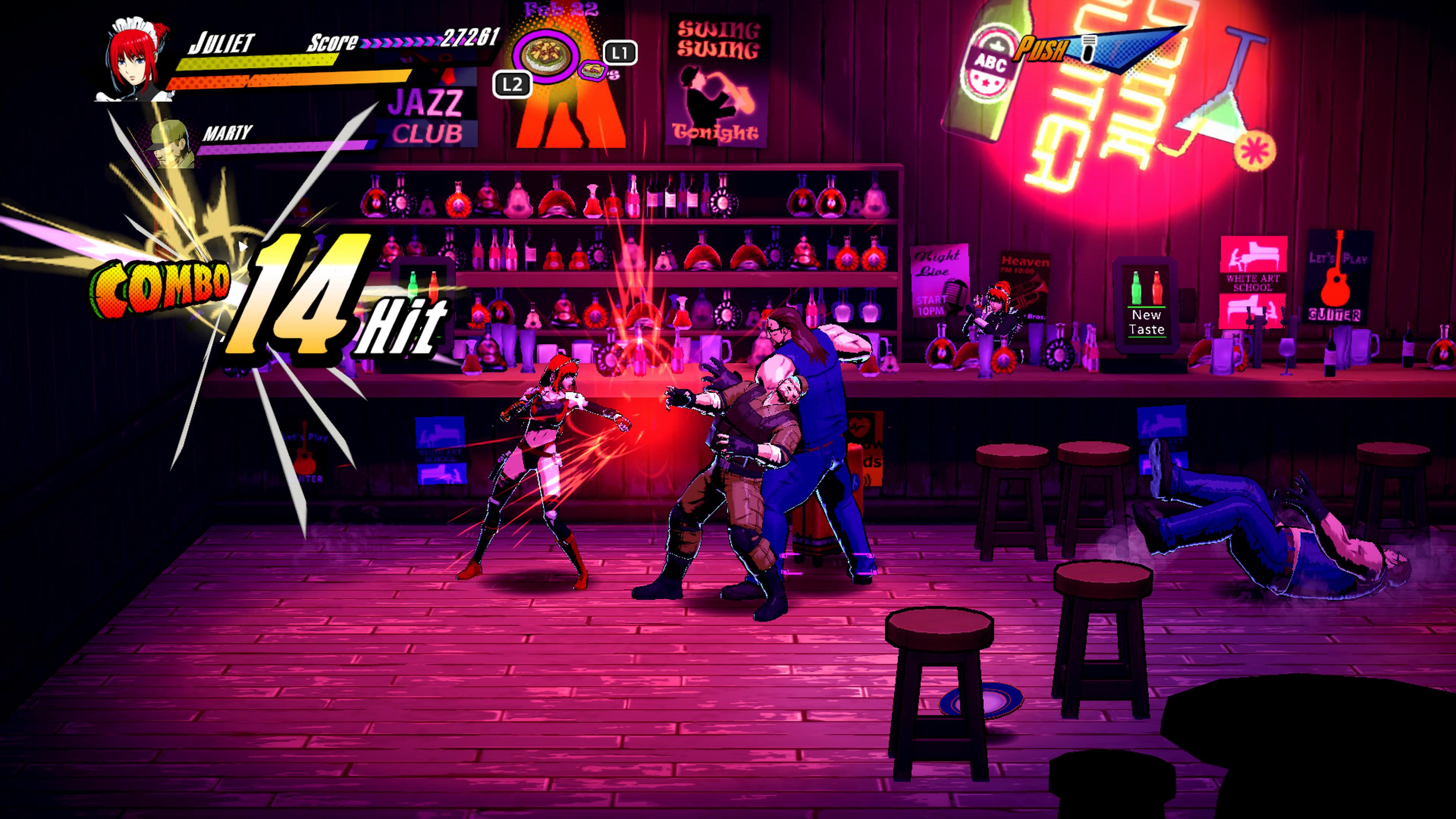 A retro fighting game with anime style characters