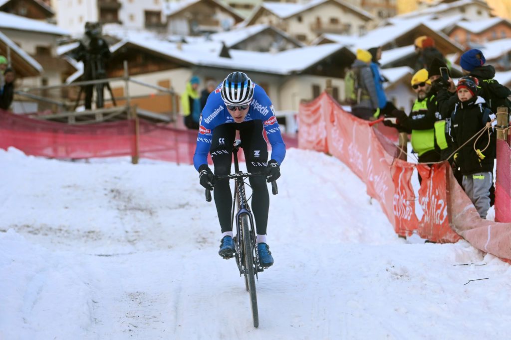 VERMIGLIO ITALY DECEMBER 17 Niels Vandeputte of Belgium and Team AlpecinDeceuninck competes during the 2nd UCI Cyclocross World Cup Val Di Sole 2022 Mens Elite CXWorldCup on December 17 2022 in Vermiglio Italy Photo by Dario BelingheriGetty Images