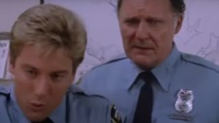 John Allen Nelson and John Vernon playing cops in Killer Klowns From Outer Space