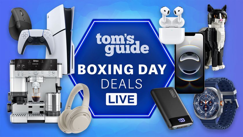 Tom's Guide Boxing Day Deals LIVE logo surrounded by various products