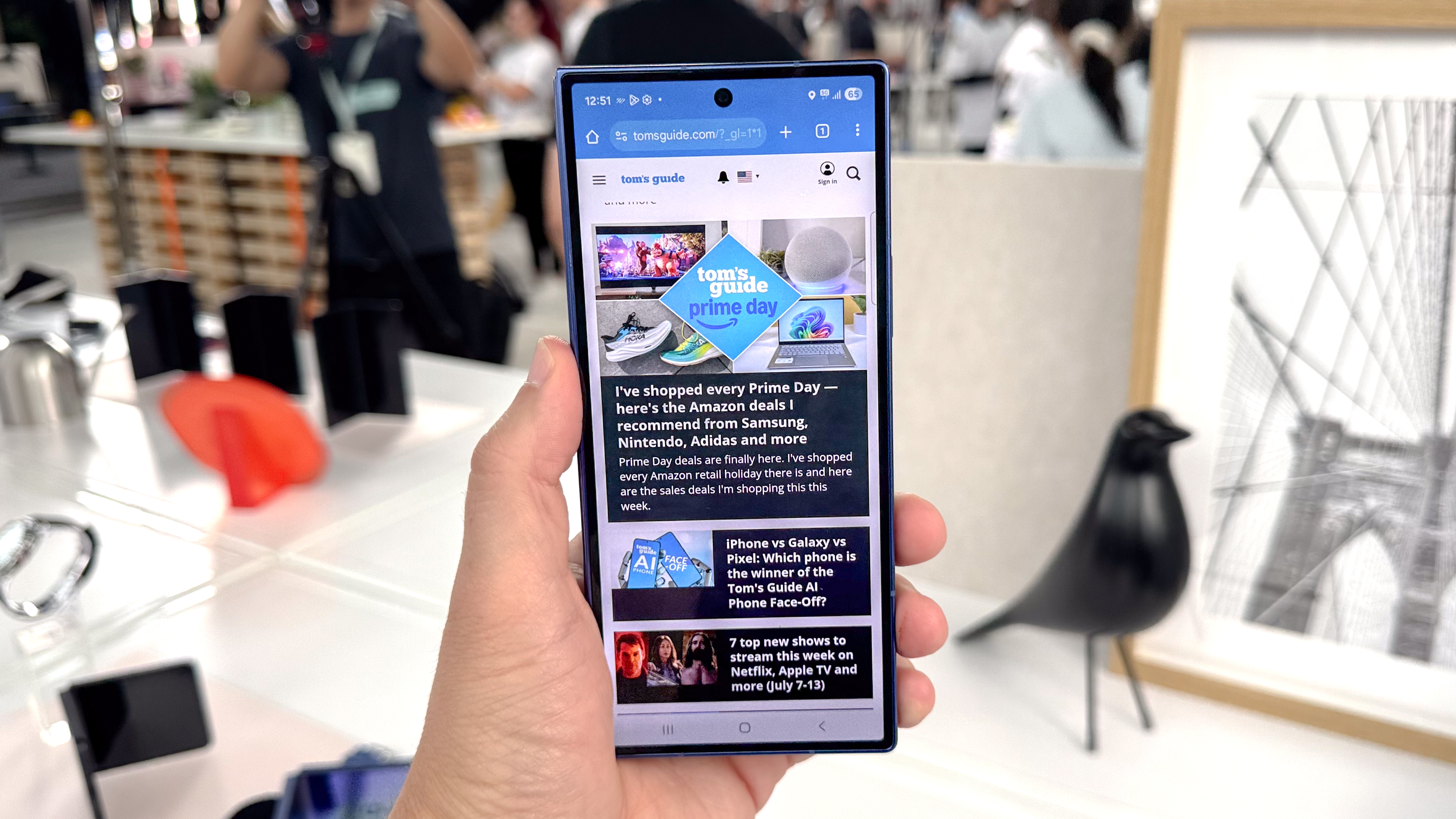 Galaxy Z Fold 7 shown during Samsung hands on event