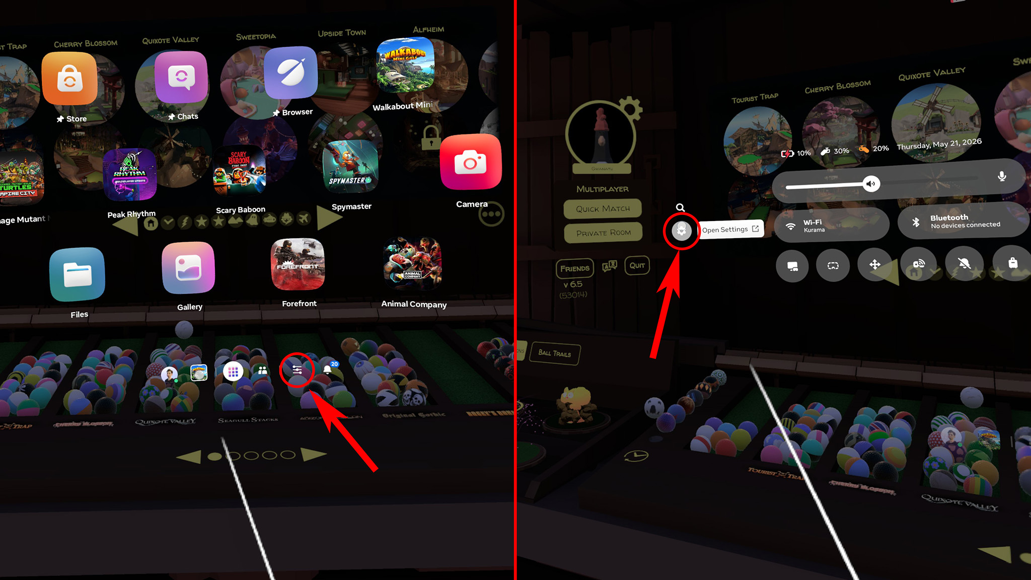 How to find settings icon in 2026 Navigator UI in Meta Quest 3/3S