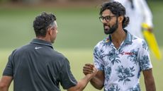 Rory McIlroy with Akshay Bhatia at the Masters
