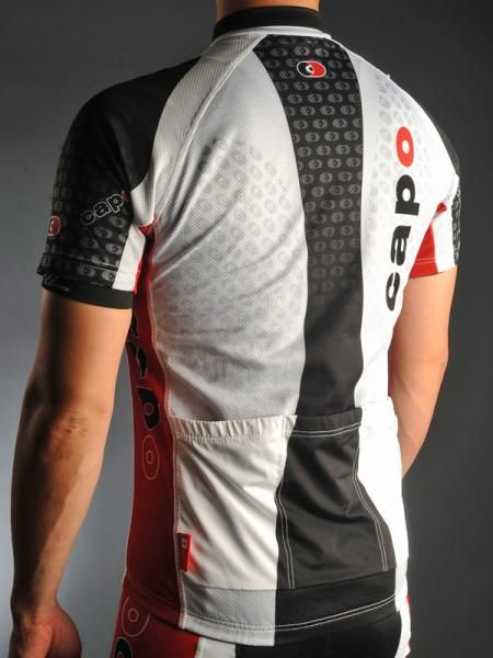 The cycling-specific cut is wrinkled around the shoulders when upright but perfect when hunched over the bars.