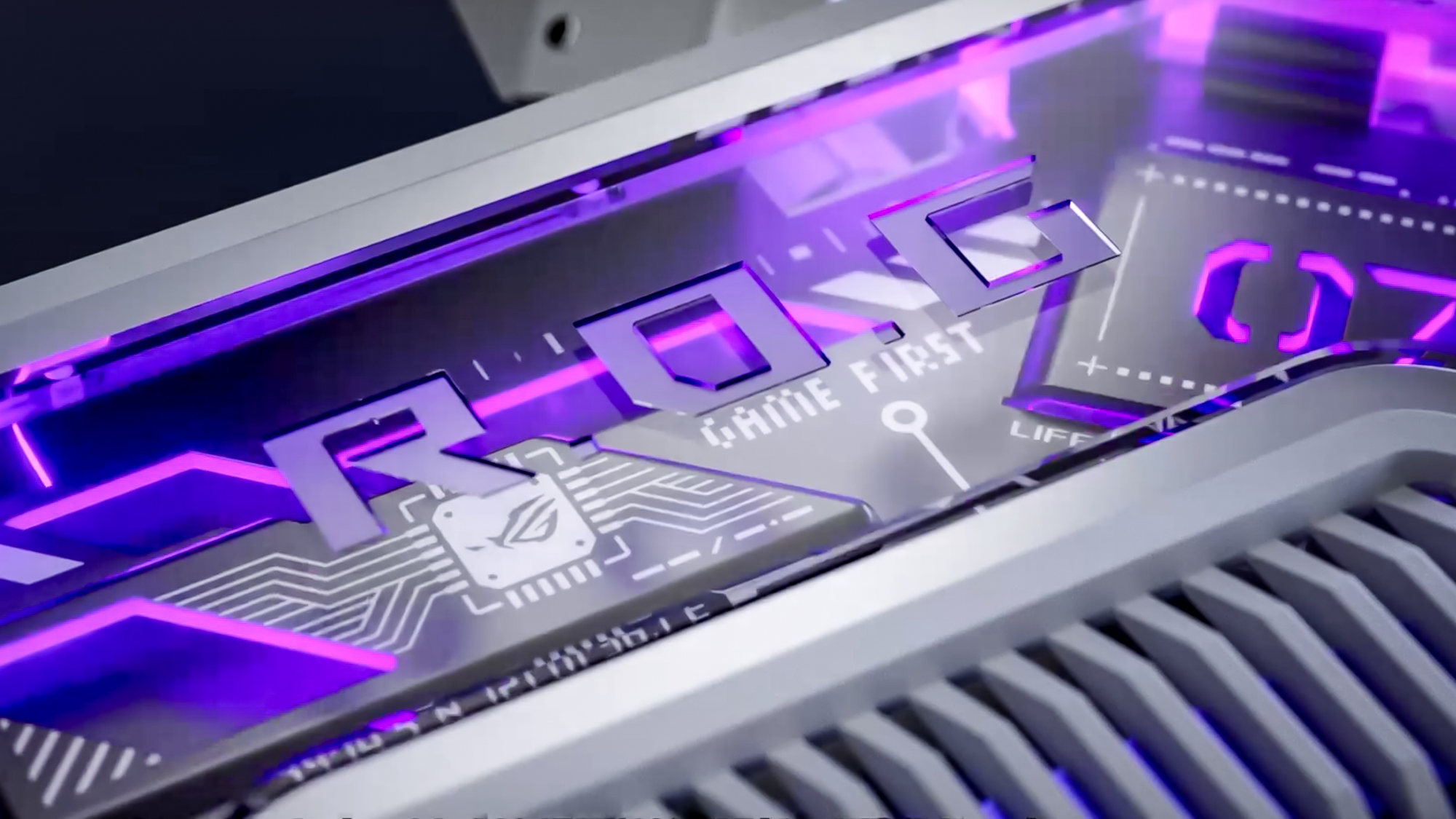 نمای نزدیک از لوگوی ROG در روتر Asus ROG Rapture GT-BE19000AI