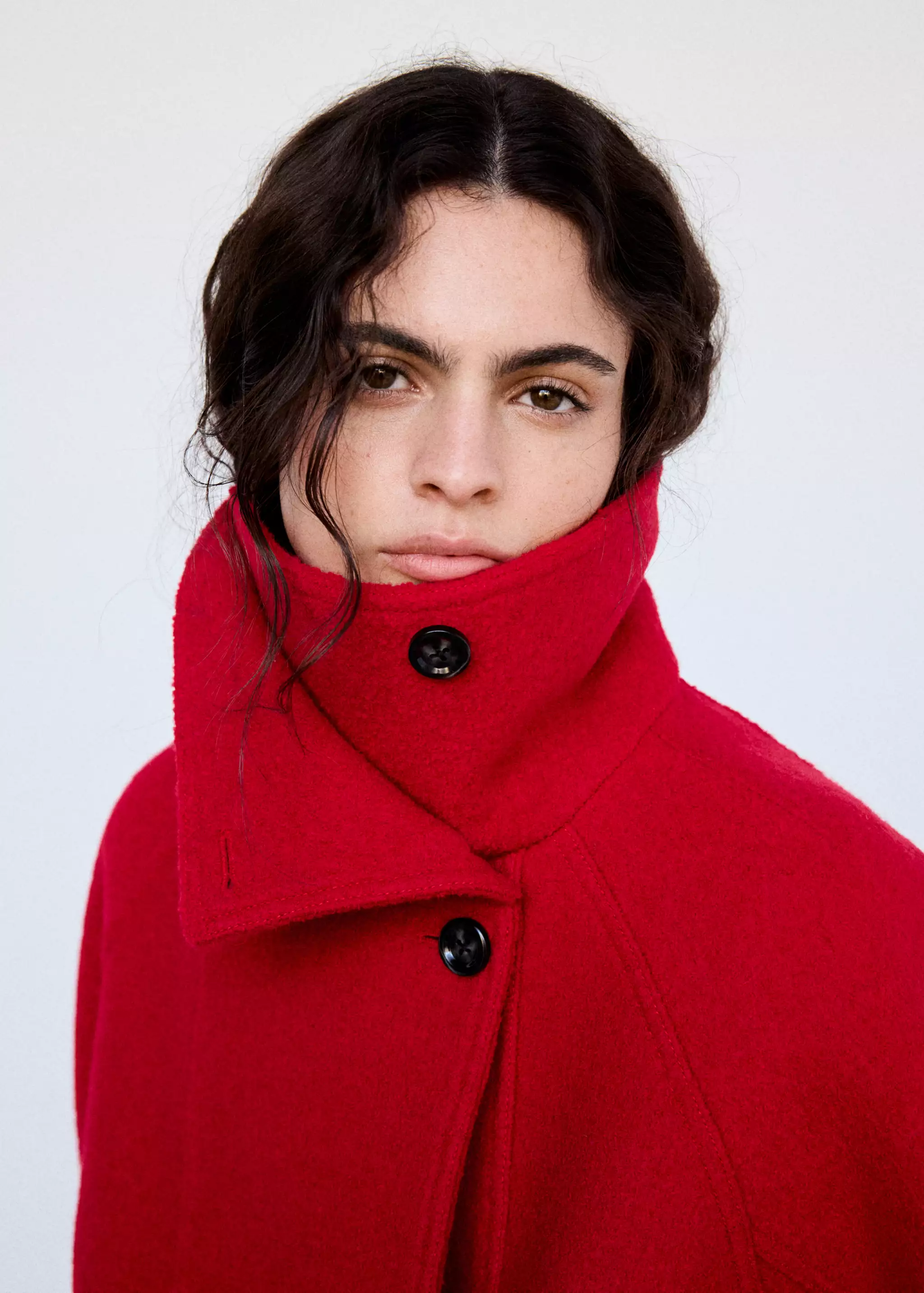 100% Wool High-Neck Coat - Women | Mango Usa