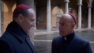 Ralph Fiennes and Stanley Tucci in Conclave