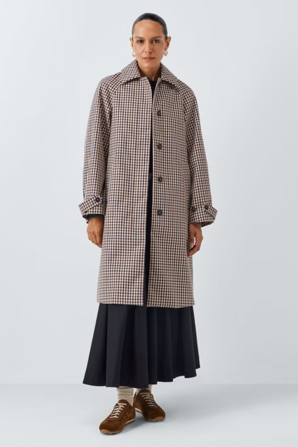 John LewisCheck Cotton Mac Trench Coat